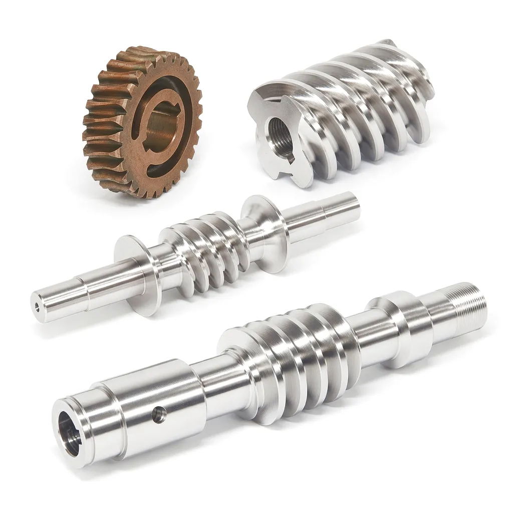 Custom Worm Gear Wheel and Worm Shaft - precision machined