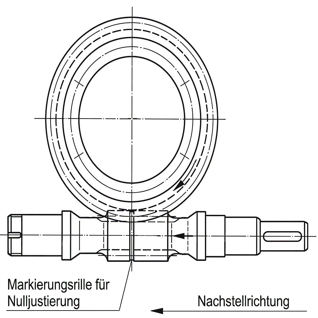 Fig.1 - Duplex Worm Gear Backlash Adjustment Diagram