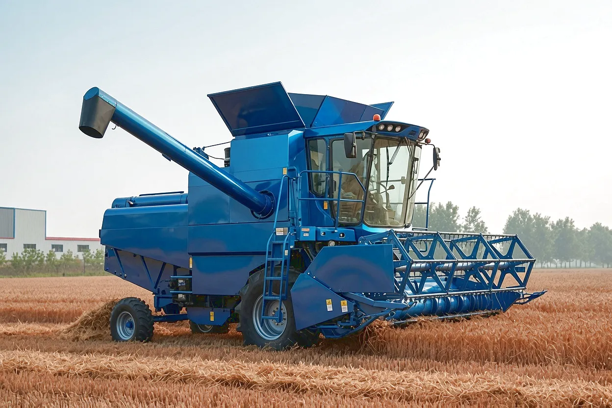 Worm gear shaft in combine harvester application